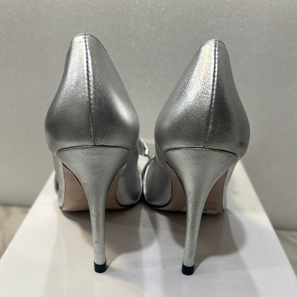 Ted Baker London Silver Stiletto Heels with Bow - Picture 6 of 8